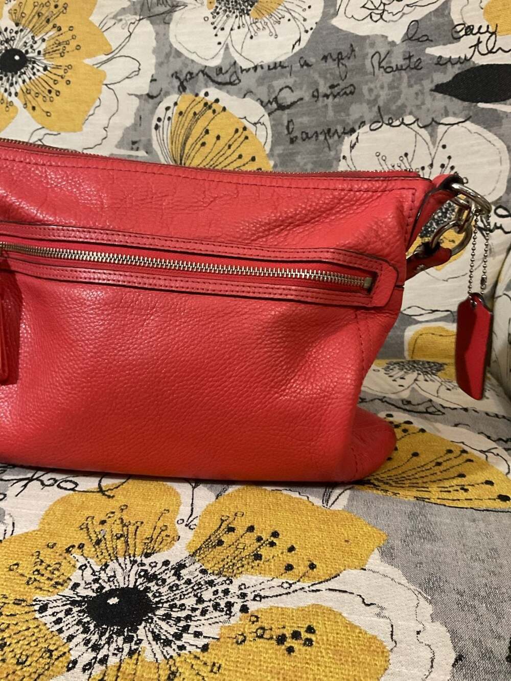 Coach Red Pebbled Leather Crossbody Bag